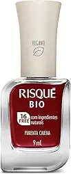 Risqué Esmalte Bio Vermelho Cremoso Pimenta Caiena 9Ml
