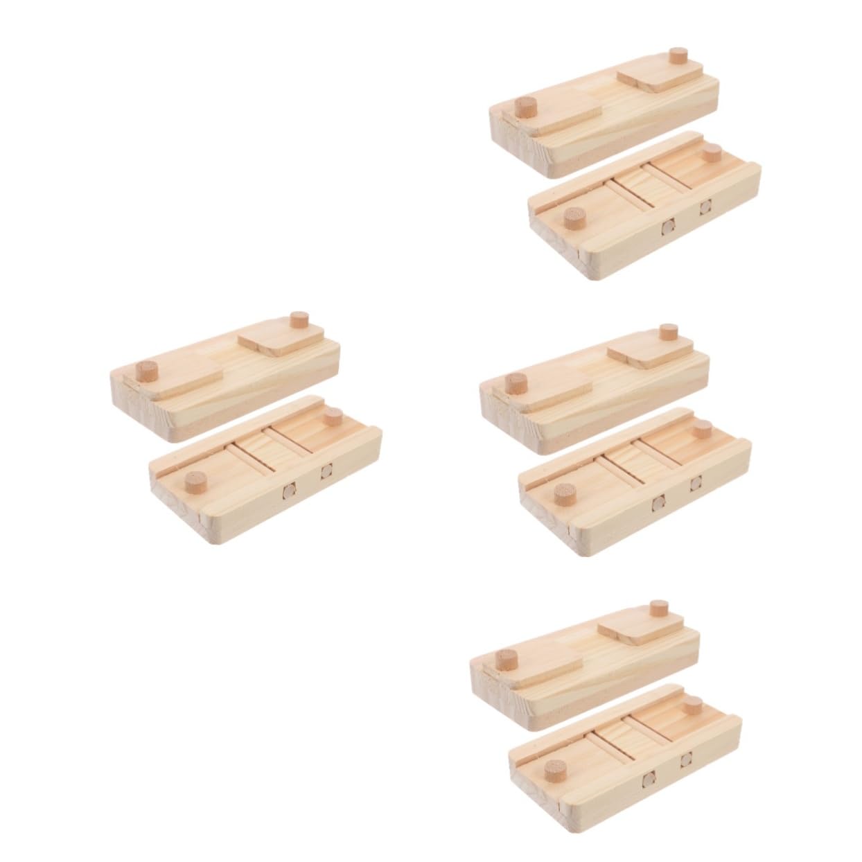 BESPORTBLE 8piezas Juguete De Madera para Pequeñas Puzzle De Snacks para Conejos y Hámsters Estimula La Alimentación Resolución De Problemas Comedero Natural y Seguro