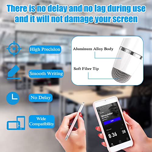 2Pcs Stylus Pens For Touch Screens, Stylus Pen For Iphone/Ipad/Tablet Android/Microsoft Surface, Compatible With All Touch Screens(White Pink/White Purple) #TOP3