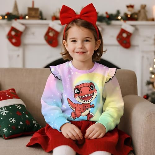 Girls Fashion Sweatshirts Ruffle Sleeves Thick Long Sleeve Sweatshirt Soft Girls Oversized Graphic Sweatshirt3