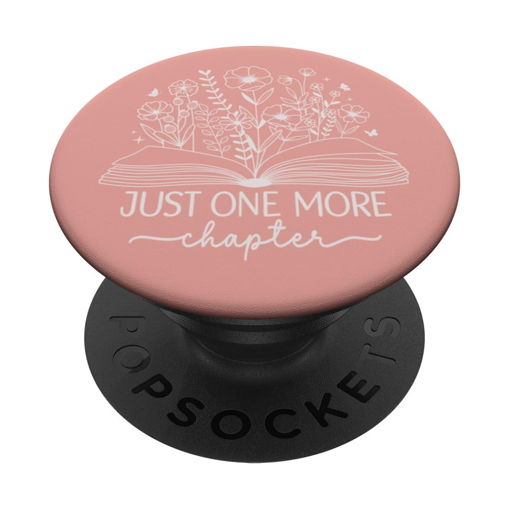 Just One More Chapter Bookish Book Reading Baby Pink Book PopSockets Adhesive PopGrip
