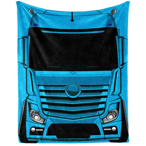 Truck Throw Blanket - Soft Flannel Truck Blankets for Girls Boys Kids Truck Lovers - Warm Truck Throw Blankets for All Season Lap, Chair, Sofa - 50