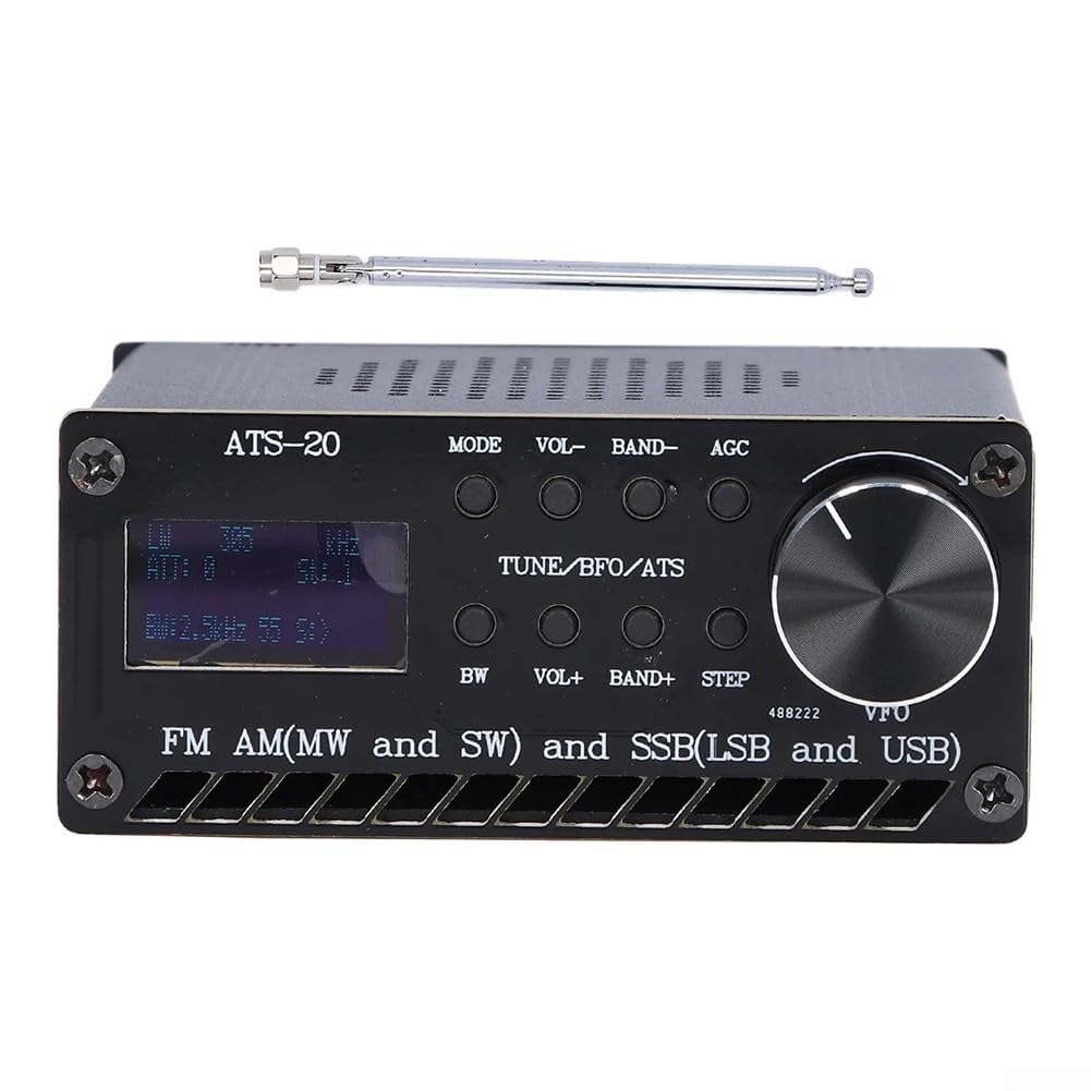 Radio Digitale Portatile, Ricevitore radio ATS 20+, Altoparlante ricevitore radio multi-banda portatile FM AM MW SW SSB (LSB e USB), 0,96 pollici per display OLED, Batteria 800mAh, 3.5 x 4.21 x 1.61in
