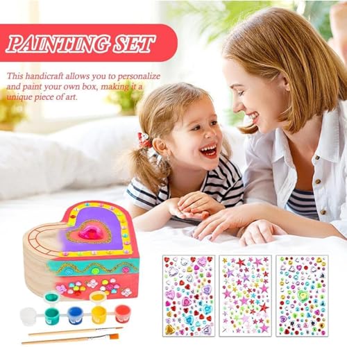Pinte el joyero para niñas y organiza sus accesorios con este kit creativo de corazón 3