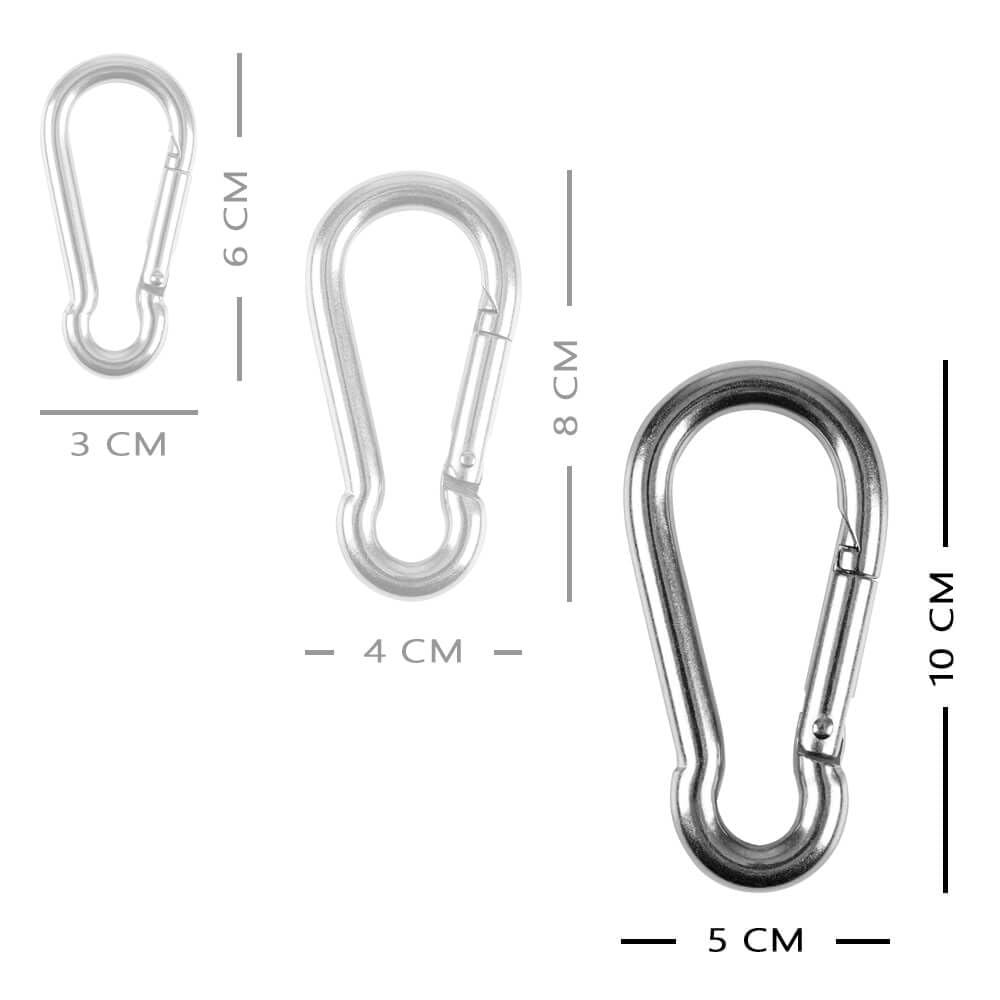 Karabinerhaken, RODO, Edelstahl, Ø 10 mm, 10 x 5 cm, 20 Stück, Art.-Nr. 612069