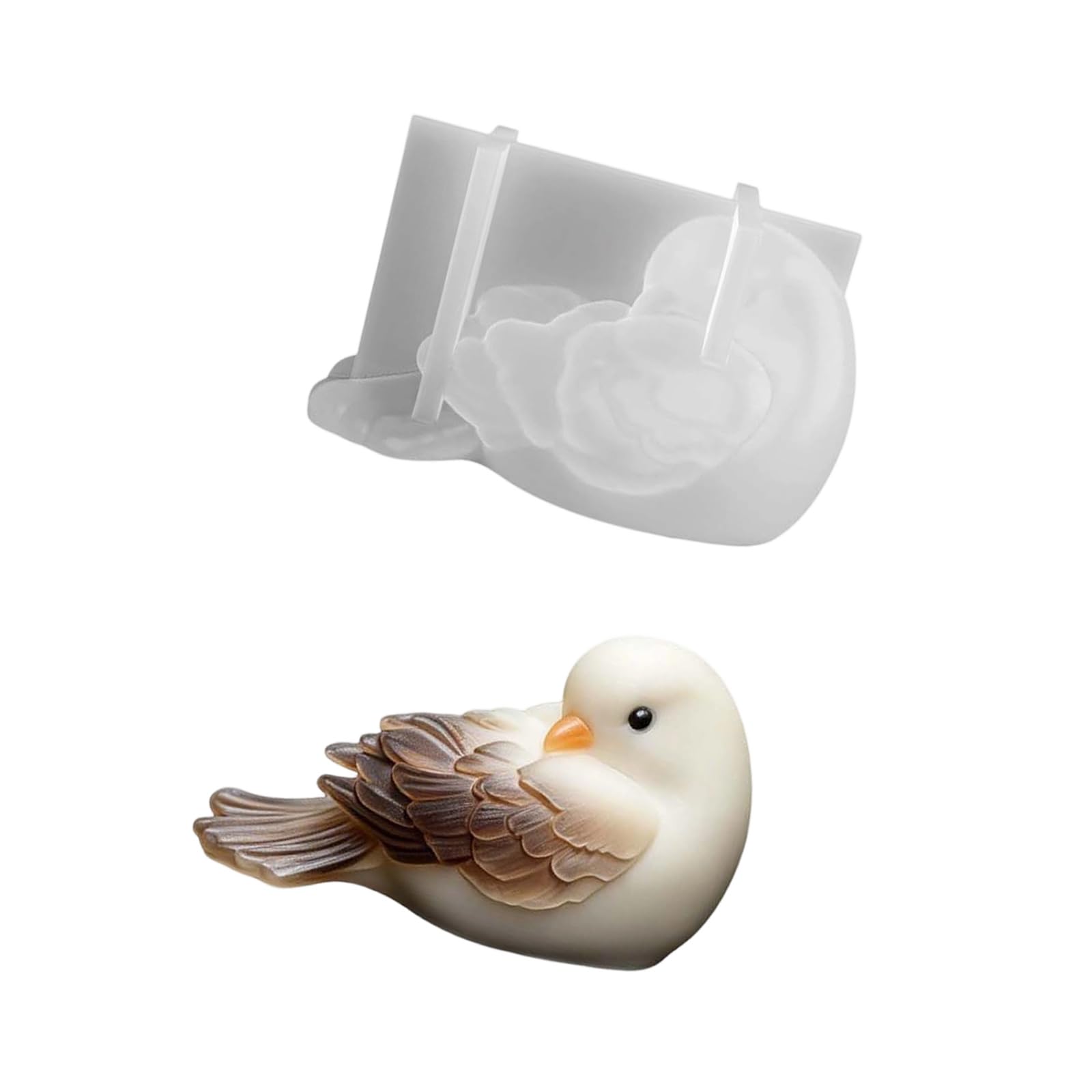 Zxfdsfdbnm 3D Bird Silicone Mold for Making, Resin Casting, Soap Craft Pieces, Plaster Decor, and Art Bird Mold Resin Soap Plaster Craft Silicone Sparrow Ornament Wax Casting