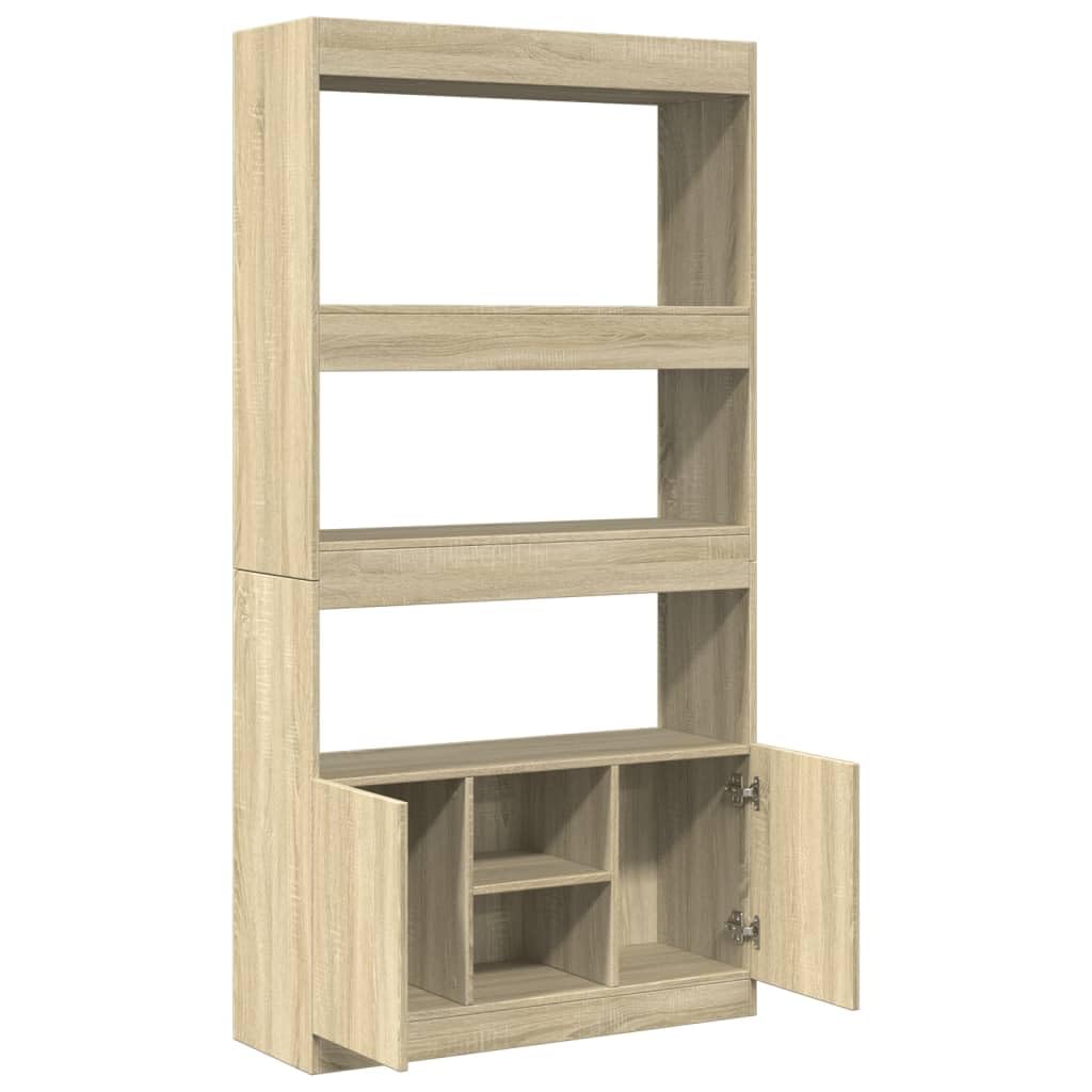 vidaXL Aparador Alto Madera de ingeniería Roble Sonoma 92x33x180 cm