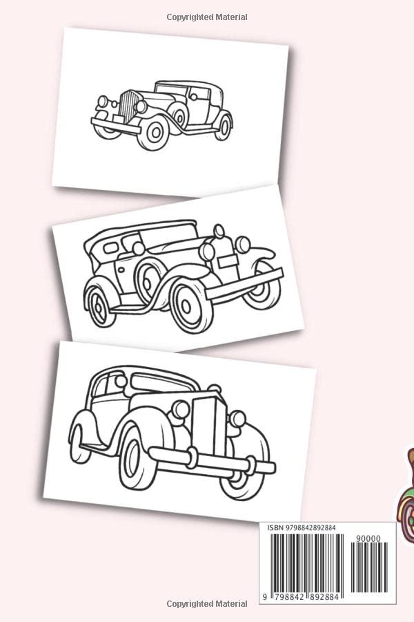 Vintage Cars Coloring Book for Adult and Kids: Stress Relieving Designs for Classic Car Lovers for Relaxation and Fun. image 3
