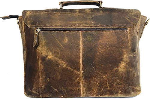 18 Inch Vintage Handmade Leather Messenger Bag for Laptop Briefcase Best Computer Satchel School Distressed Bag (16 inch, Brown)4