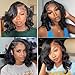 Jolanly 14 Inch Short Bob Wig Human Hair Wigs For Black Women 13x4 Glueless Lace Front Wigs Pre Plucked Transparent HD Brazilian Body Wave Lace Frontal Wigs Loose Wavy Human Hair Wig