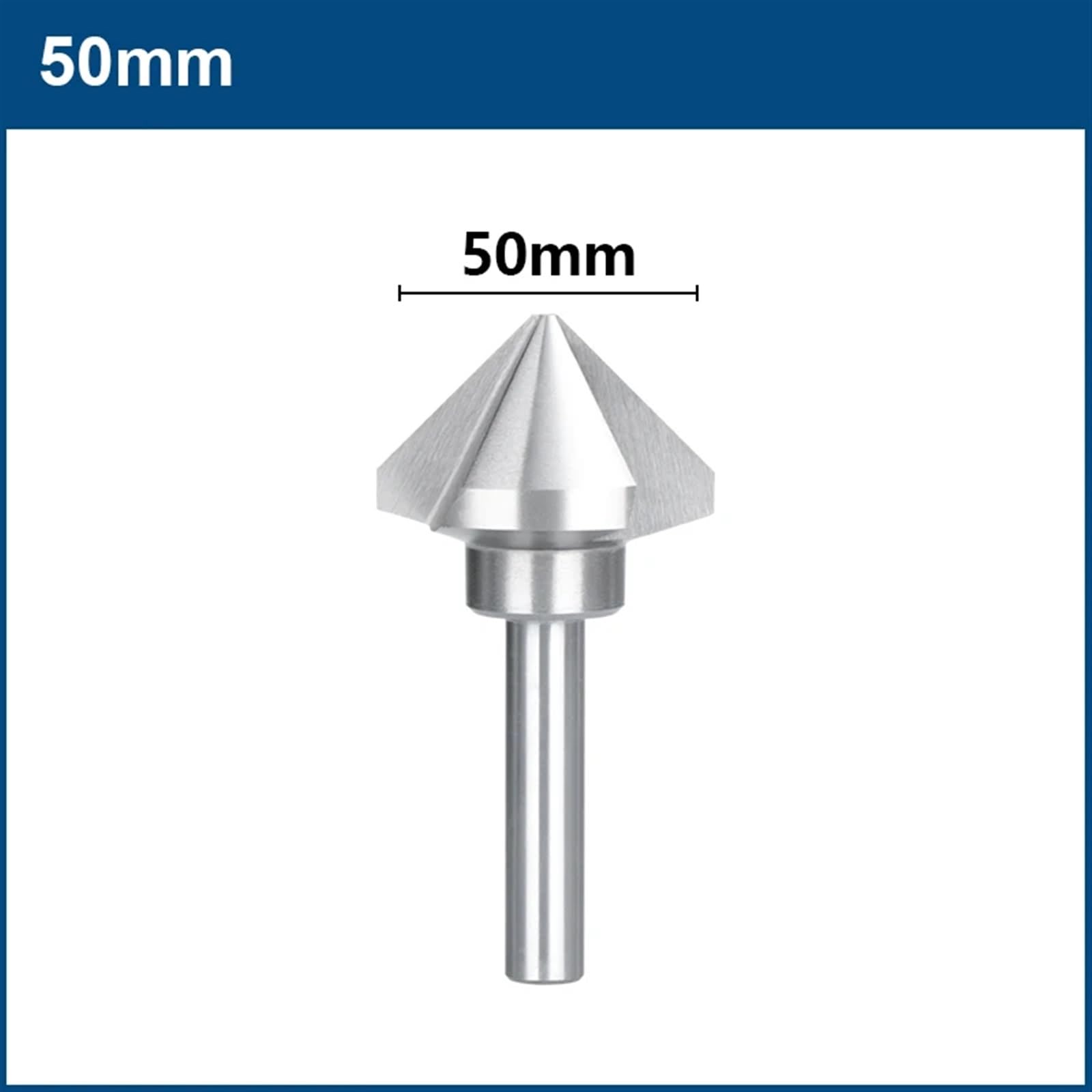Broca avellanadora de 3 flautas, 90 grados, 4,5-50 mm, HSS 6542, herramienta de perforación de agujeros for madera y metal, cortador de metal, 1 unidad(50mm)