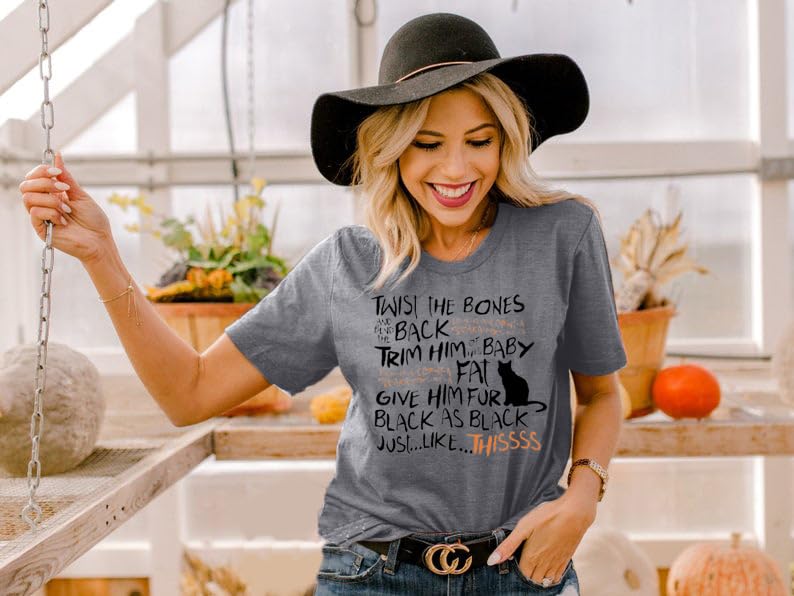 Hocus Pocus Shirt Women Halloween Shirts Twist The Bones Graphic Tee Sanderson Sisters Tops Halloween Movie Clothes2