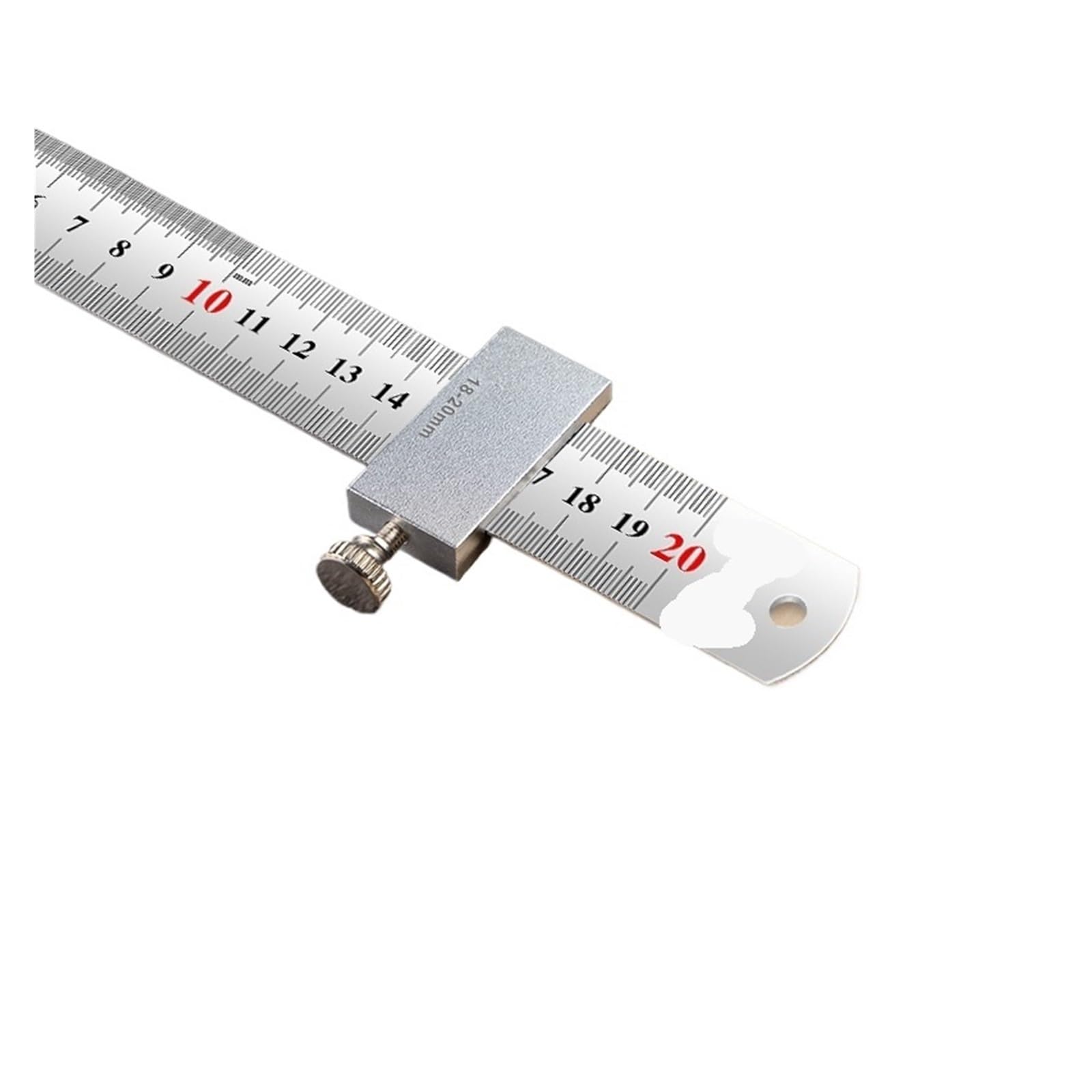 Ygleeuli One Color Ruler Stops Fences Positioning Woodworking Tools Carpentry Steel Ruler Limit Block Measuring Marking Gauge(With 20Cm Ruler)