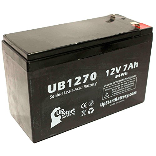 UB1270 Universal Sealed Lead Acid Battery Replacement (12V 7Ah 7000mAh F1 Terminal AGM SLA Includes Two F1 to F2 Terminal Adapters) - Compatible with BB BP7-12 BB BP7-12