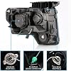AmeriLite for 2009-2014 Ford F150 Truck LED Bar Square Projector Halogen Black Headlights Set High/Low Beam Bulb Included - Driver and Passenger Side
