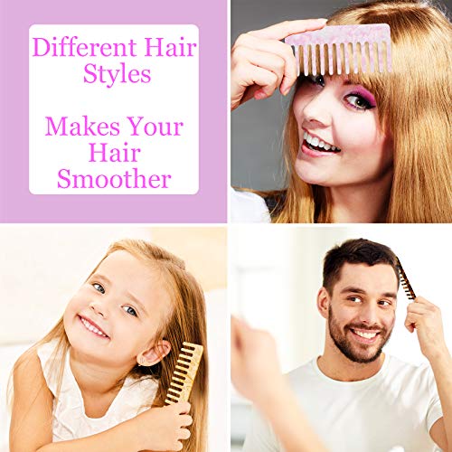 3 Pieces Tortoise Wide Tooth Comb Hair Detangling Comb Celluloid Acetate Comb French Hair Comb Wide Teeth Pocket Comb Detangler Comb Styling Comb For Long And Short, Thick Curly And Straight Hair #TOP4