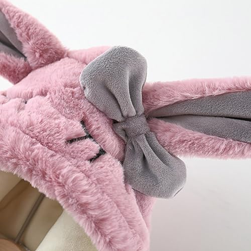 Girls Fleece Hooded Jacket Faux 𝗙𝘂r Button Long Sleeve Windproof Coat Warm 𝗥abbit Ears Outerwear with Bag3