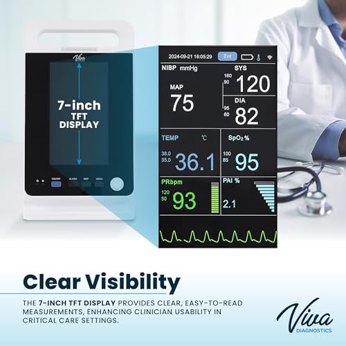 vivadiagnostic omni portable vital signs monitor monitor de signos vitales para humanos with thermometer
