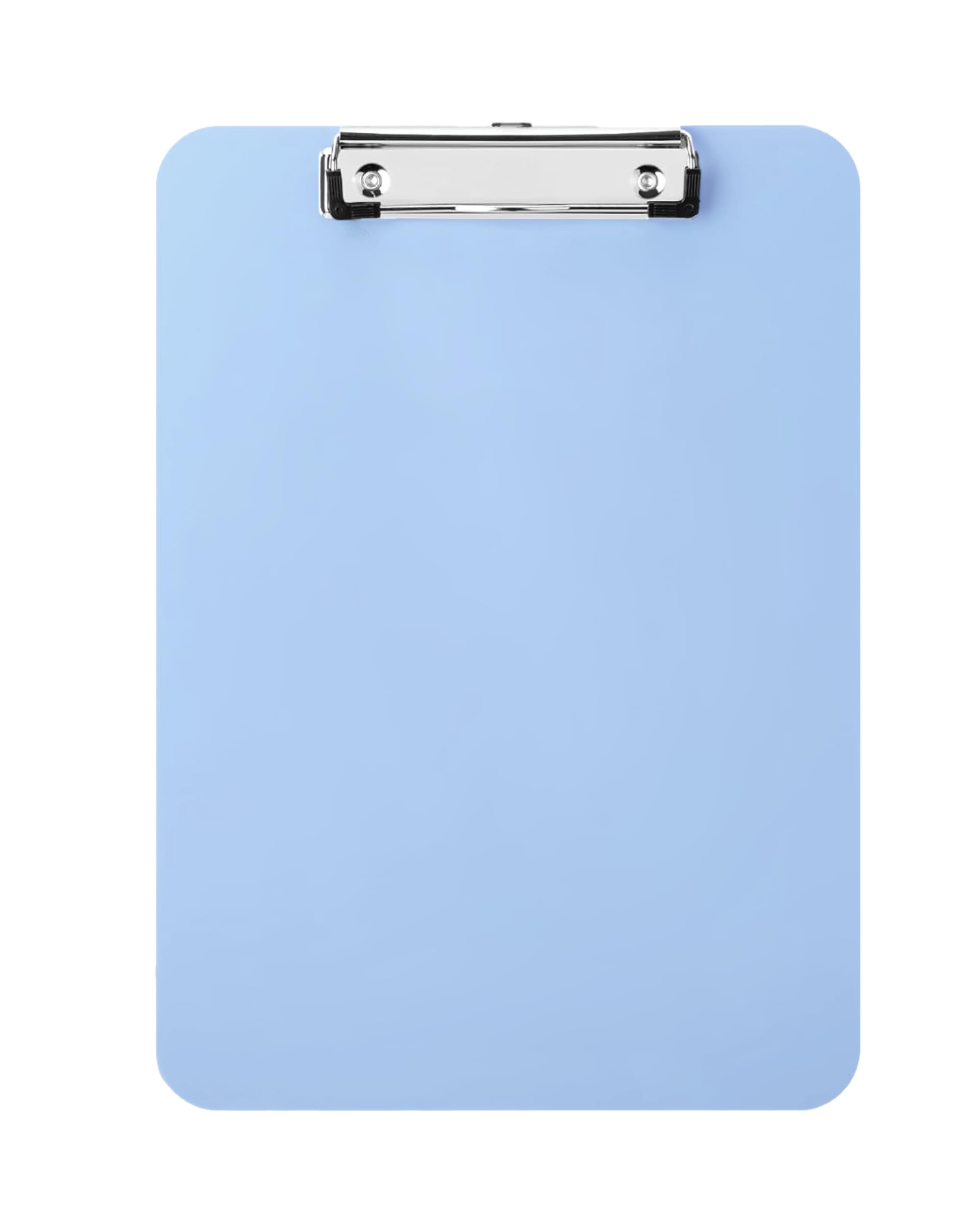 Cartellina portablocco in plastica blu chiaro con clip a basso profilo (confezione da 12), formato lettera, con clip piatta, formato A4, in acrilico, per ragazzi e ragazze, carino per college e