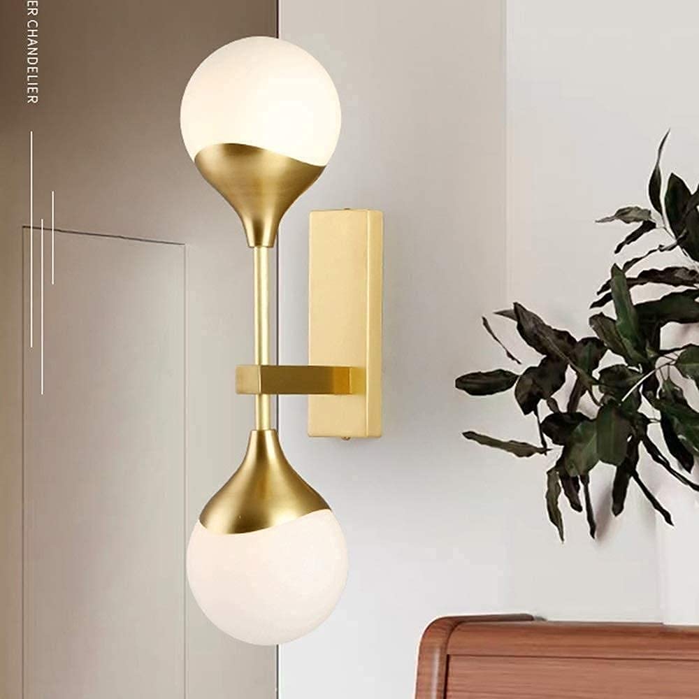 Lampa ścienna wnętrze nowoczesna kreatywna lampa ścienna jasna nordycka nowoczesna złota salon miedziana ściana modernnimalistyczna dom sypialnia lampa przejście szklane kule kinkiety