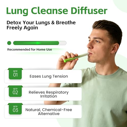 Image of Herbal Diffuser Duo, Lung Cleanse and Energy Diffuser Pens with Extract of Mullein and Natural Caffeine, 100% Natural Swap, Home & Work Duo, 4 Sticks, 600 Uses Each