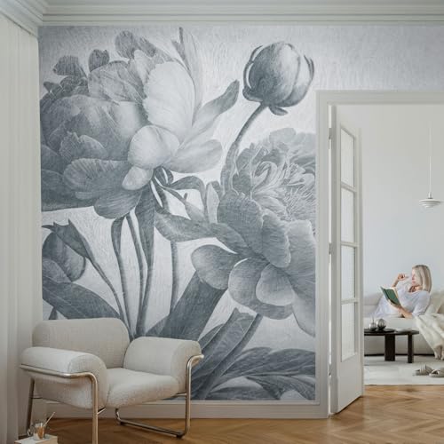Adiós manchas en la pared con el papel tapiz Tulup autoadhesivo y lavable de elegancia floral 4