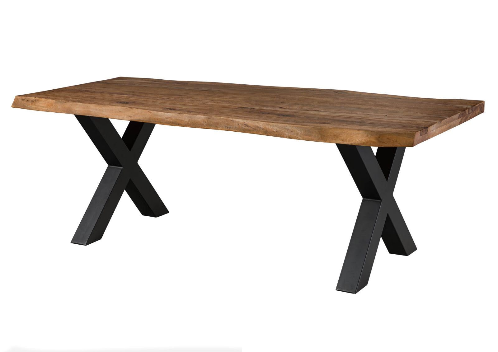 MASSIVMOEBEL24.DE Table à Manger Sheesham Natur coloré Freeform