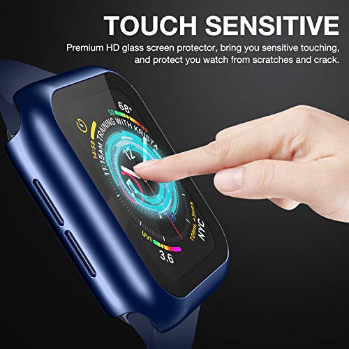 Image of Case Compatible with Apple Watch 38MM Series 3 /2 /1 / with Built-in Tempered Glass Screen Protector, All-Around Ultra-Thin Bumper Full Cover Hard PC Protective Case for iWatch