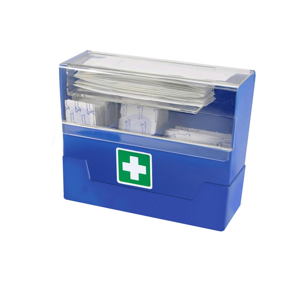 Medicalcorner24 Dispenser di Cerotti in Blu con 90 Cerotti in 4 Diverse Dimensioni