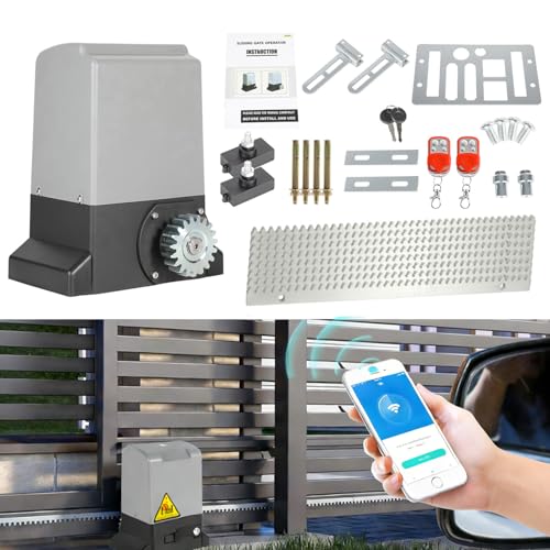 Joparri Actionneur de Portail Coulissant 800kg 370W Smart WiFi Actionneur