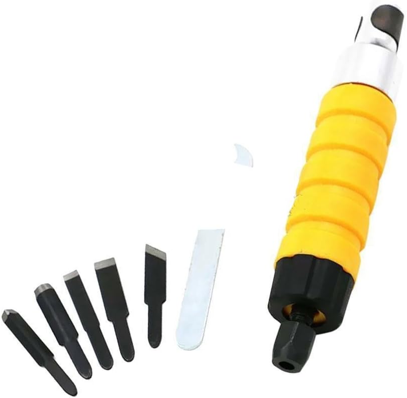 MouJi Handpiece Woodworking Tool Power Chisel Hammer Chuck Kit +5 Chisels Wood Carving