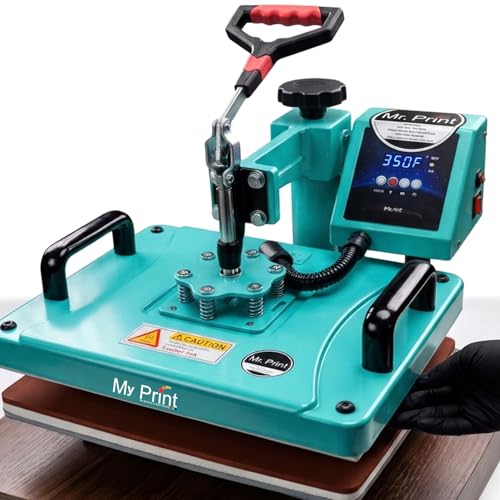 Image of MY PRINT | Heat Press 5 in 1 Digital Multi Functional | DTF PRINTING | Sublimation Printing | Vinyl Printing Machine for T-Shirts [Any Flat Product] with Cap Press, Plate Press, 11Oz Mug Press, with extra Mug Attachment | 12x15 Inch | For Business Supplies [Teflon Attached] (5in1 2026 Model)