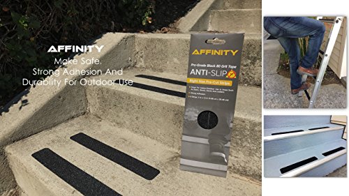 Anti-Slip Tape - Premium 8 Pre-Cut Strips, Black 80 Grit Slip Resistant Safety Treads - 2 Inch X 12 Inch Rounded Corners - Right Size And Ready To Use For Easy Application #TOP5