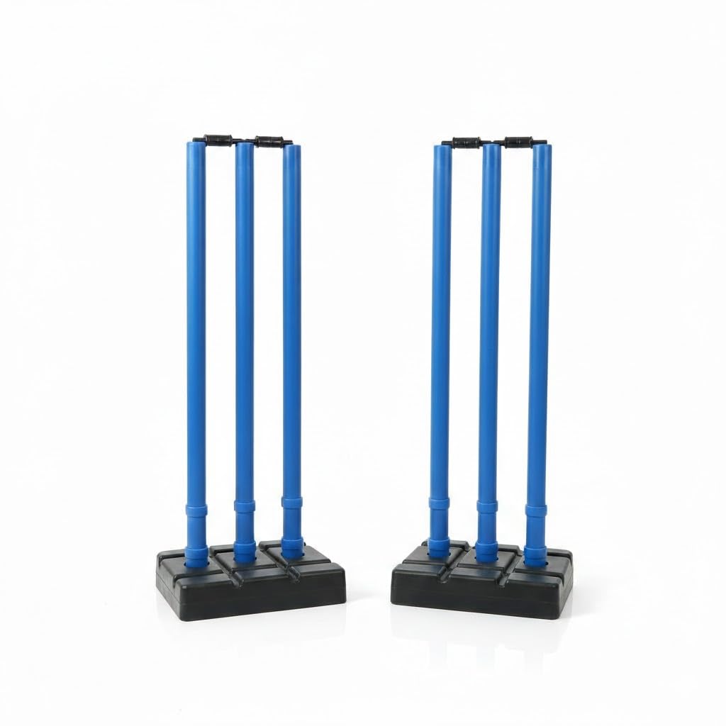 Turbo Shot Plastic Cricket Wicket Set with Stand and Bails, Standard Size, Grey, for Practice, Match and Box Cricket-image-28
