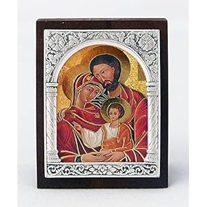 Icone met frame decoratie om te zetten heilige familie ca. 6 5x5cm