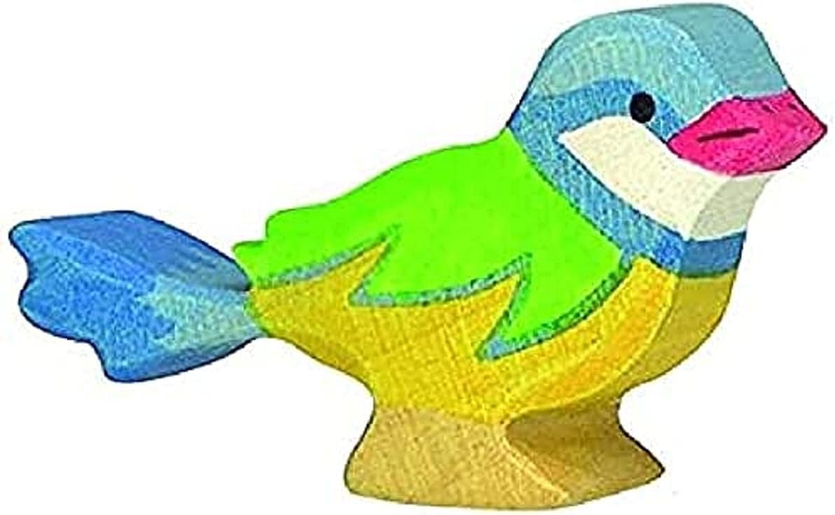 Holztiger Tit Wooden Figure (Blue)