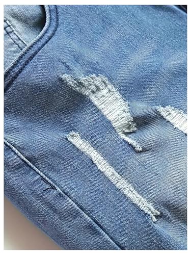 Men's Skinny Jeans High Waisted Ripped Stretch Distressed Denim Pants with Pockets4