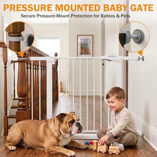Image of Mumeasy 29.7-43 inch Baby Gate for Stairs & Doorways, Pressure Mounted Dog Gate
