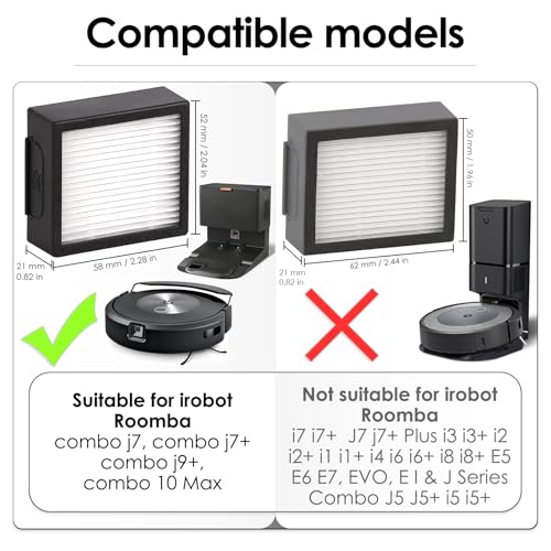 (16 Stück) Combo j9+ Combo 10 Max Ersatz HEPA Filter für iRobot Roomba Combo j7+ plus, Combo j9+, Combo 10 Max Roboterstaubsauger HEPA Filter Zubehörset (Nicht für Roomba j9+ j7+, Combo J5 Combo J5+)