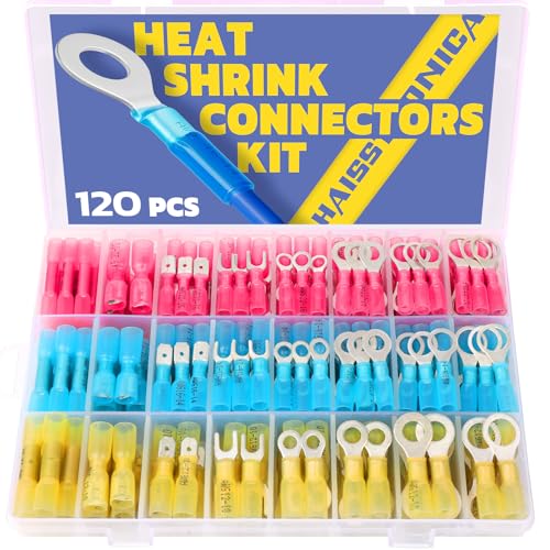 haisstronica 120PCS Marine Grade Heat Shrink Connector Kit