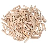 uxcell 木ダボ 4x20mm 木製ダボ ダウエルピン 棚受け 家具 つなぎ ジョイント DIY用 約150個