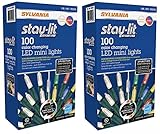 Sylvania Christmas Lights 3-function Color Changing Warm White Multi Color Connectable LED Mini Lights 100 count (2 boxes (200 count))