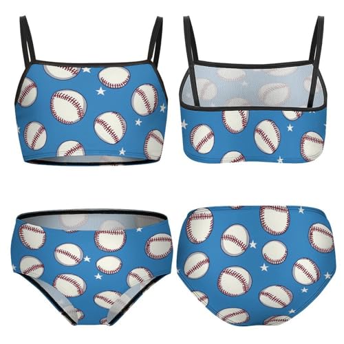 USA Baseball Sports Girls Swimsuits Two Piece Bikini Sets Beach Sport Swimwear Bathing Suit3