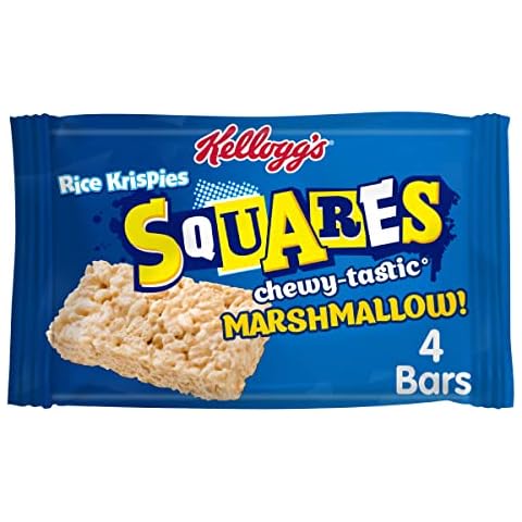 Kellogg's Rice Krispies Squares Marshmallow Snack Bars Box, 4 x 28g Cover