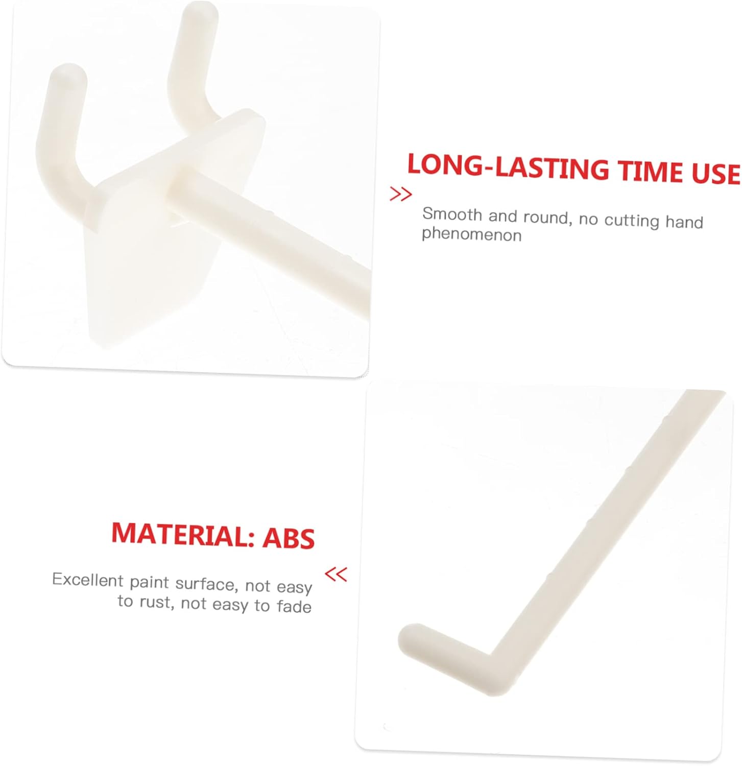 100pcs Abs Utility Hooks Hanger Hooks for Pegboard Garage Workshop Kitchen Tool Storage Wall Mount