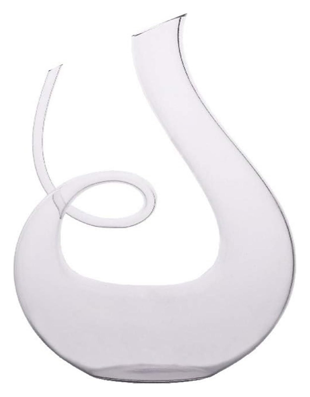Decantador de Cristal para Vino Tinto, Decantador de Vino en Espiral de Cristal Decantadores de Vino Tinto Swan Decantador de Vino soplado a Mano y Jarra for Regalo o Bar en casa