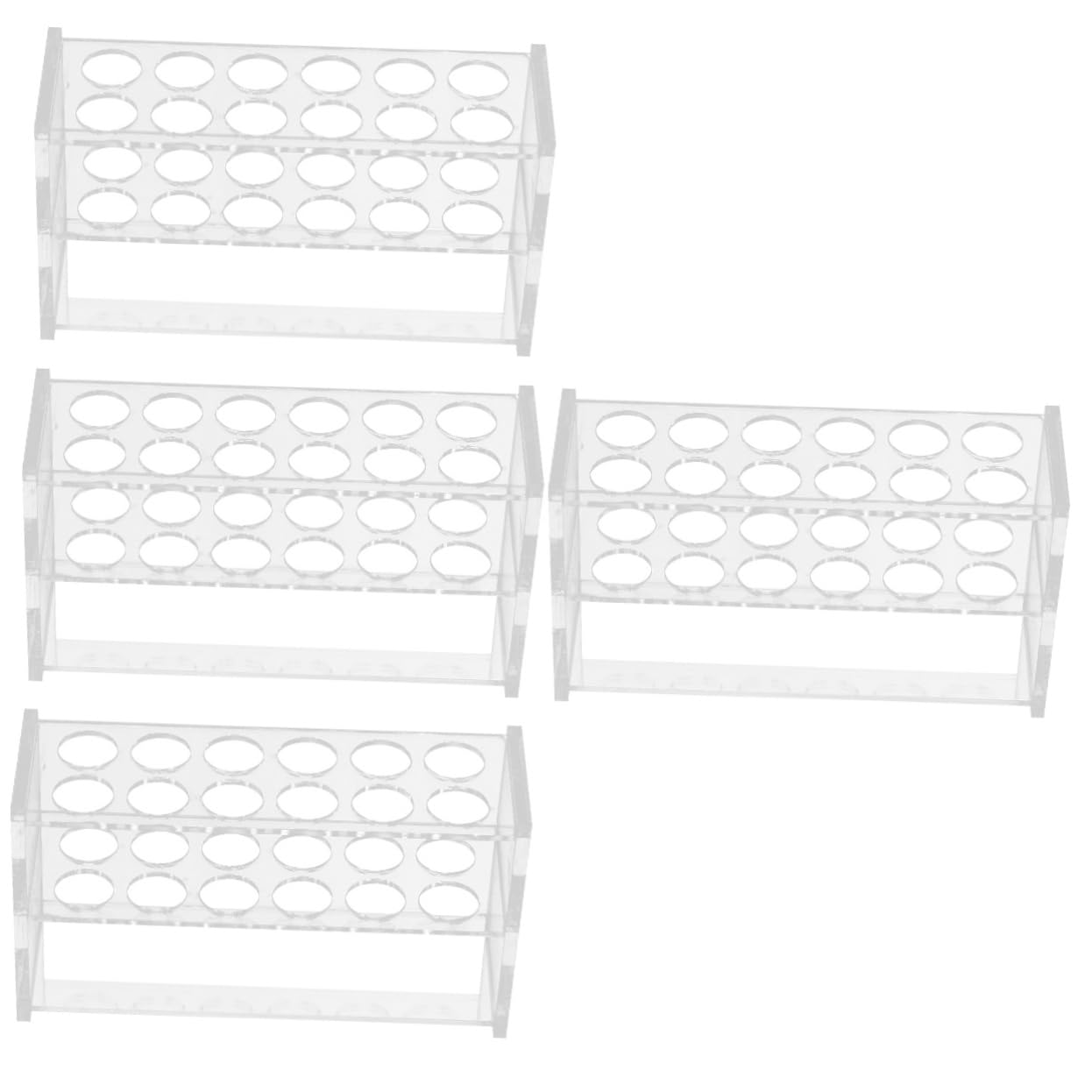 Zerodeko 4 Pezzi Portaprovette provetta provette e rack campione tubo trasparente Porta del tubo di prova supporto per provette di campionamento Supporto del tubo di prova Acrilico
