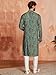 Elina fashion Men’s Green Bandhani Printed Cotton Kurta with White Pajama Set