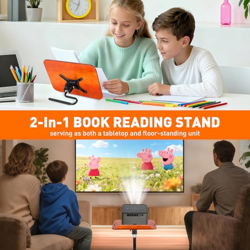 TNNOP 2-in-1 Floor Standing Book Stand, Foldable Book Holder for Reading with Page Clips, 19"–51" Height Adjustable, Sturdy Podium Stand for Reading, Bible, Laptop, Cookbooks, or Projector，Black by TNNOP - Image 2