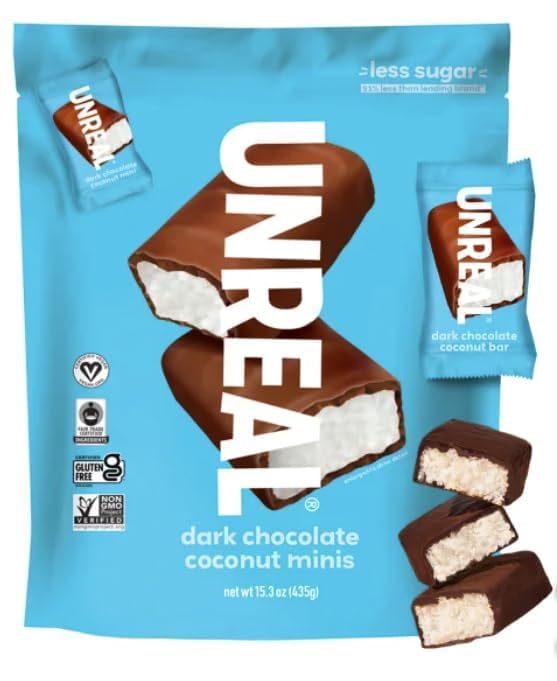 29 BARS Unreal Dark Chocolate Coconut Minis, 15.3 oz + Vsl Sticker